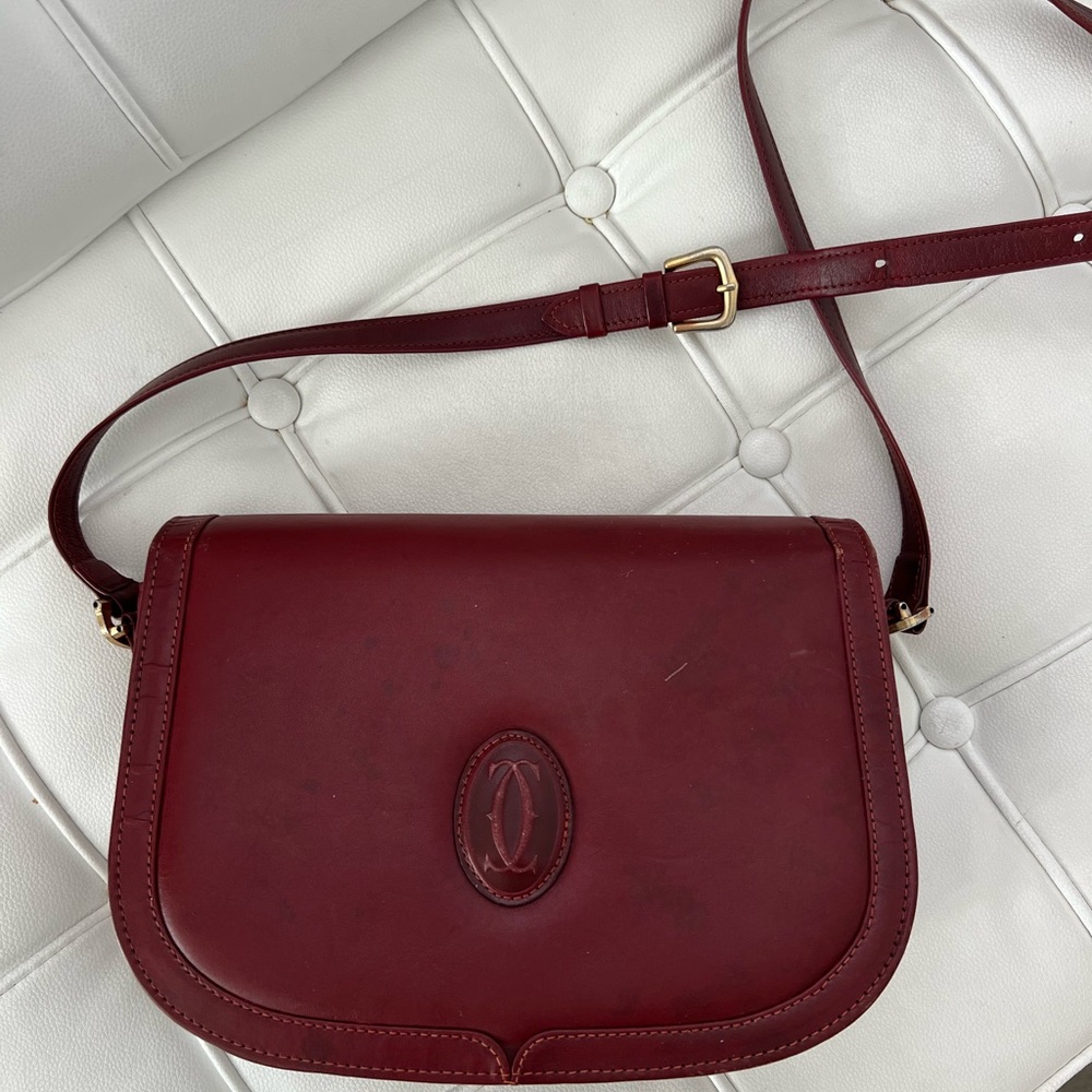 Cartier Red Crossbody Bag with Flap Closure